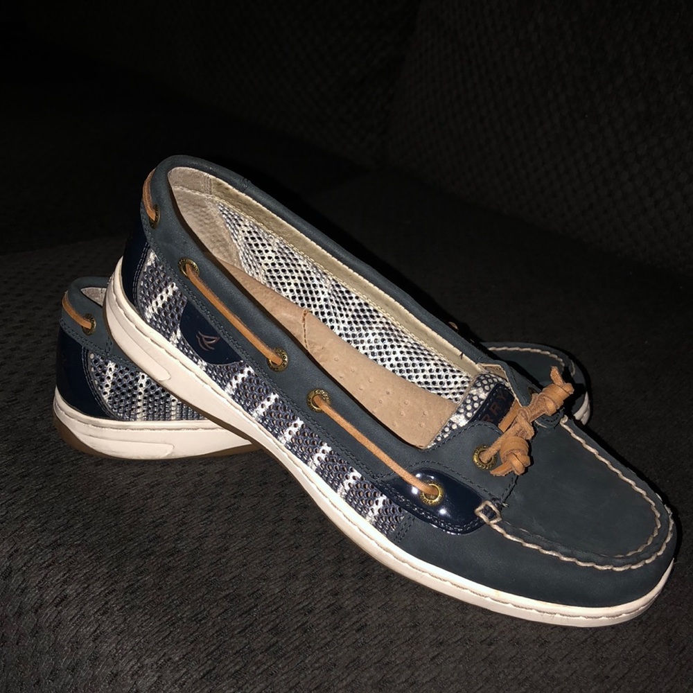 Women’s SPERRY TOP•SIDER Angelfish 2 👀 Breton Leather / Stripe Mesh Boat Shoes